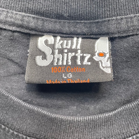 SKULL SHIRTZ PIRATE DOUBLE SIDED Graphic T-SHIRT SIZE Large Wrap Around - Picture 3 of 7